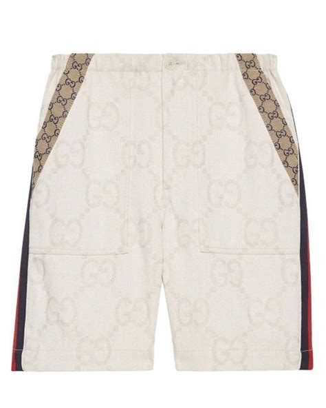 men denim shorts gucci|men's Gucci cotton gg shorts.